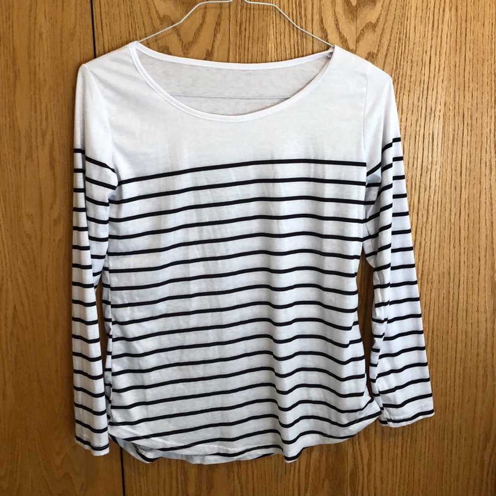White and black striped shirt